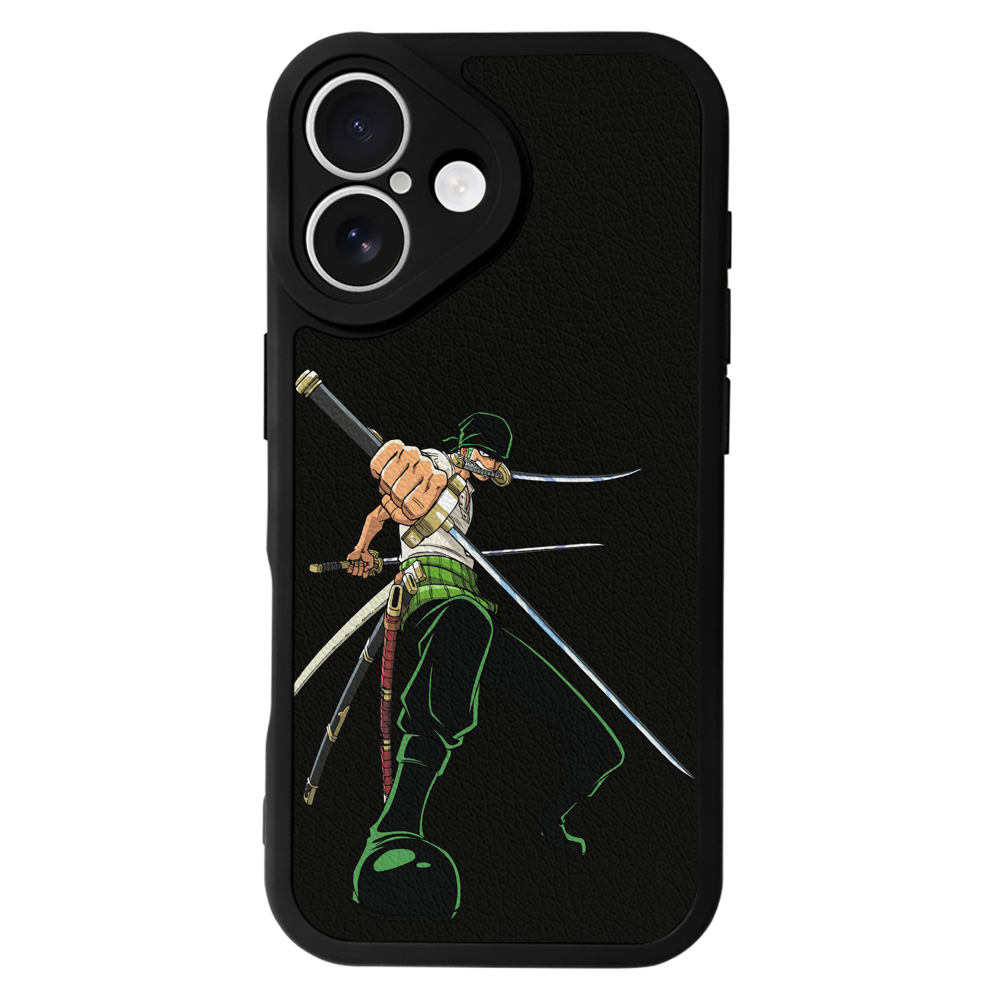 （画像用） ワンピース ロロノア・ゾロ ONE PIECE Roronoa Zoro 【iPhone 16シリーズ対応】シリコンスマホケース（レザー調） 材質：シリコン